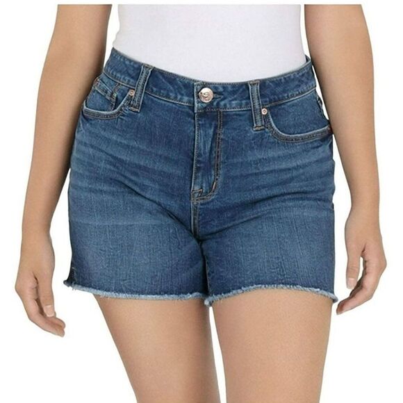 Seven7 Weekend 5" Fray Hem Denim Shorts Size 16 - Picture 1 of 8